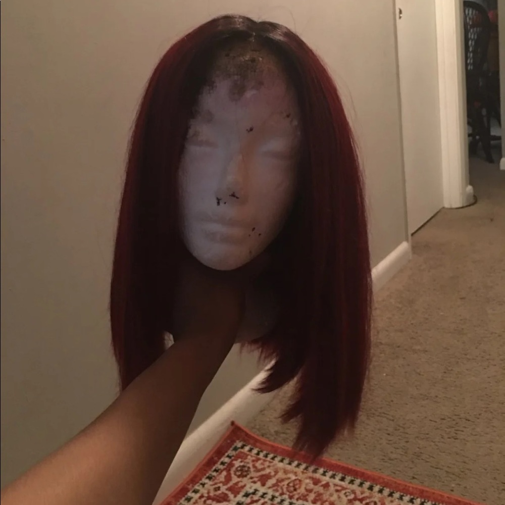 Red bob wig